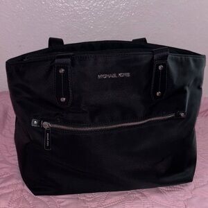 Michael Kors Black Nylon Tote with Front Zip
